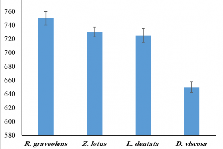 Total phenolic contents of EtPEs expressed as GAE. Data are shown as Mean± standard deviation, n=3.