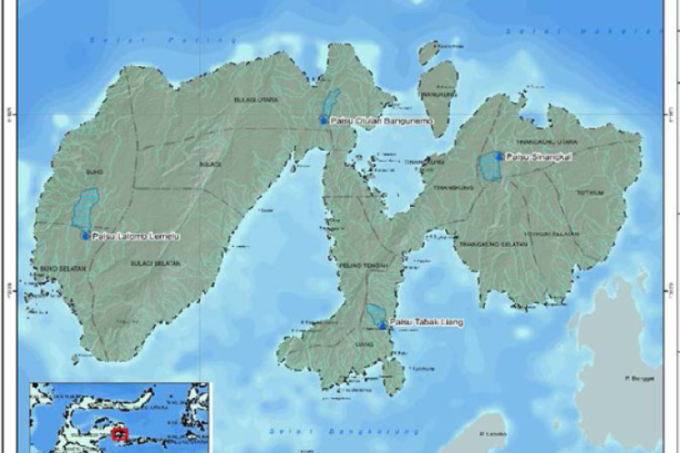 Location of Springs in the Karst Area of Banggai Islands.