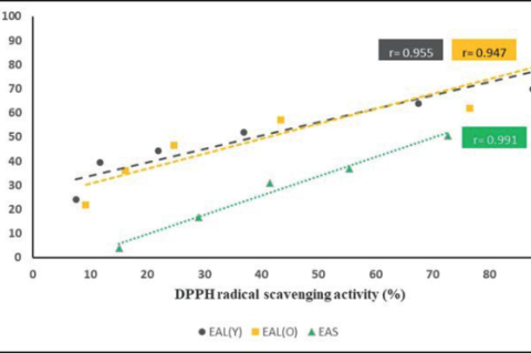 Correlation between mushroom tyrosinase inhibition and free radical scavenging activity EAL(Y), EAL(O), and EAS