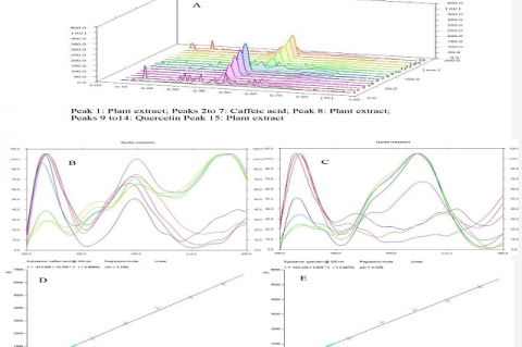 A. HPTLC Chromatogram showing peaks of sample and standards 1.