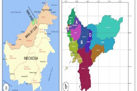Map of research locations a. Map of Kalimantan Island and b. West Kalimantan Map