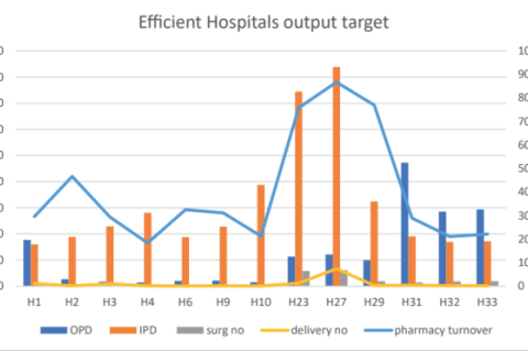 Output target of efficient hospitals